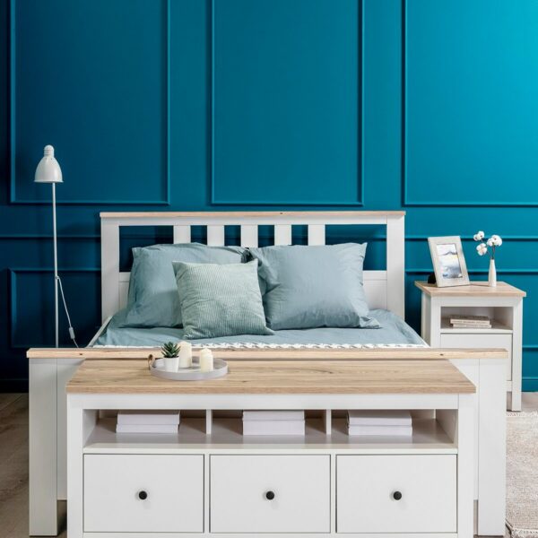 Home Кровать Сага 140x200 белый ясень, аналог IKEA HEMNES